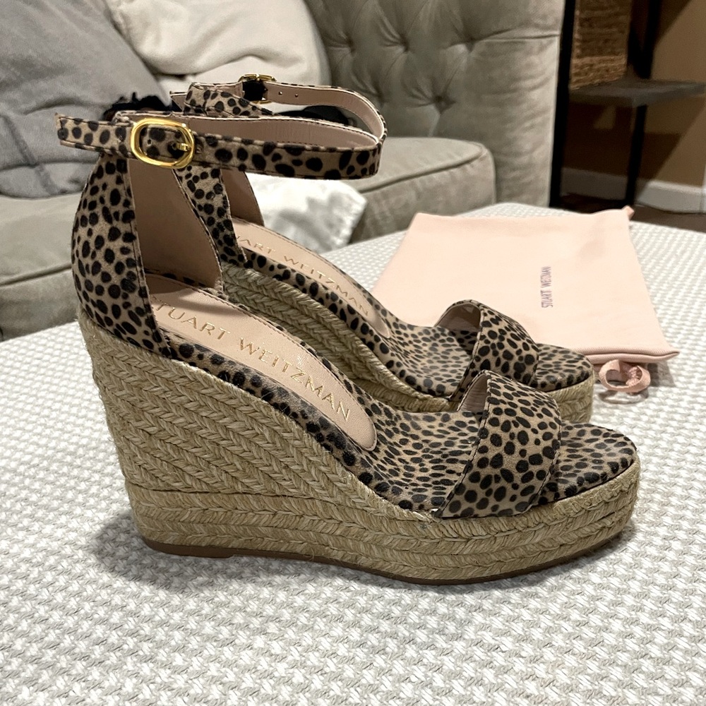 Stuart Weitzman leopard wedge size 6